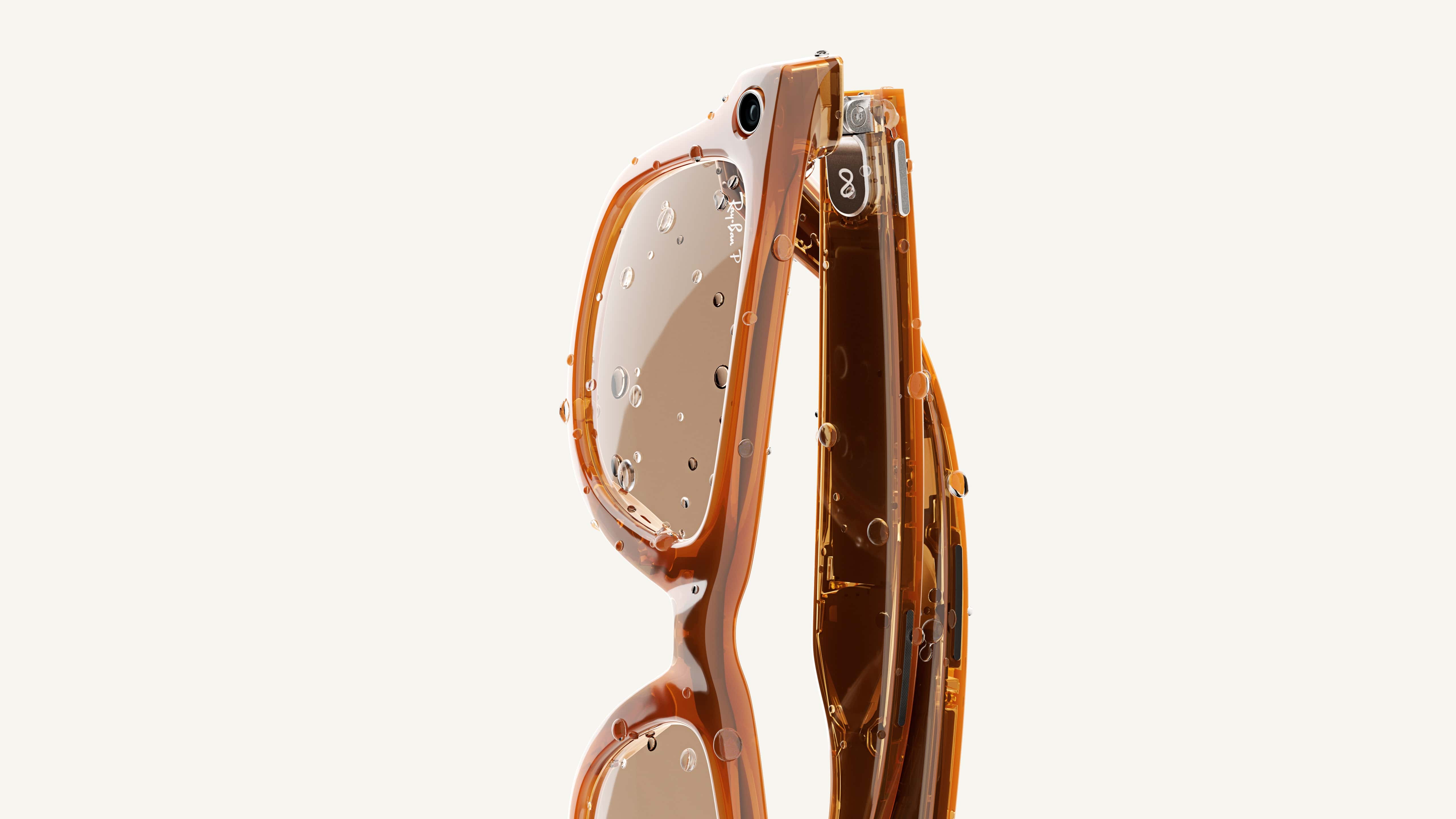 Ray-Ban Meta Smart Glasses covered in water droplets