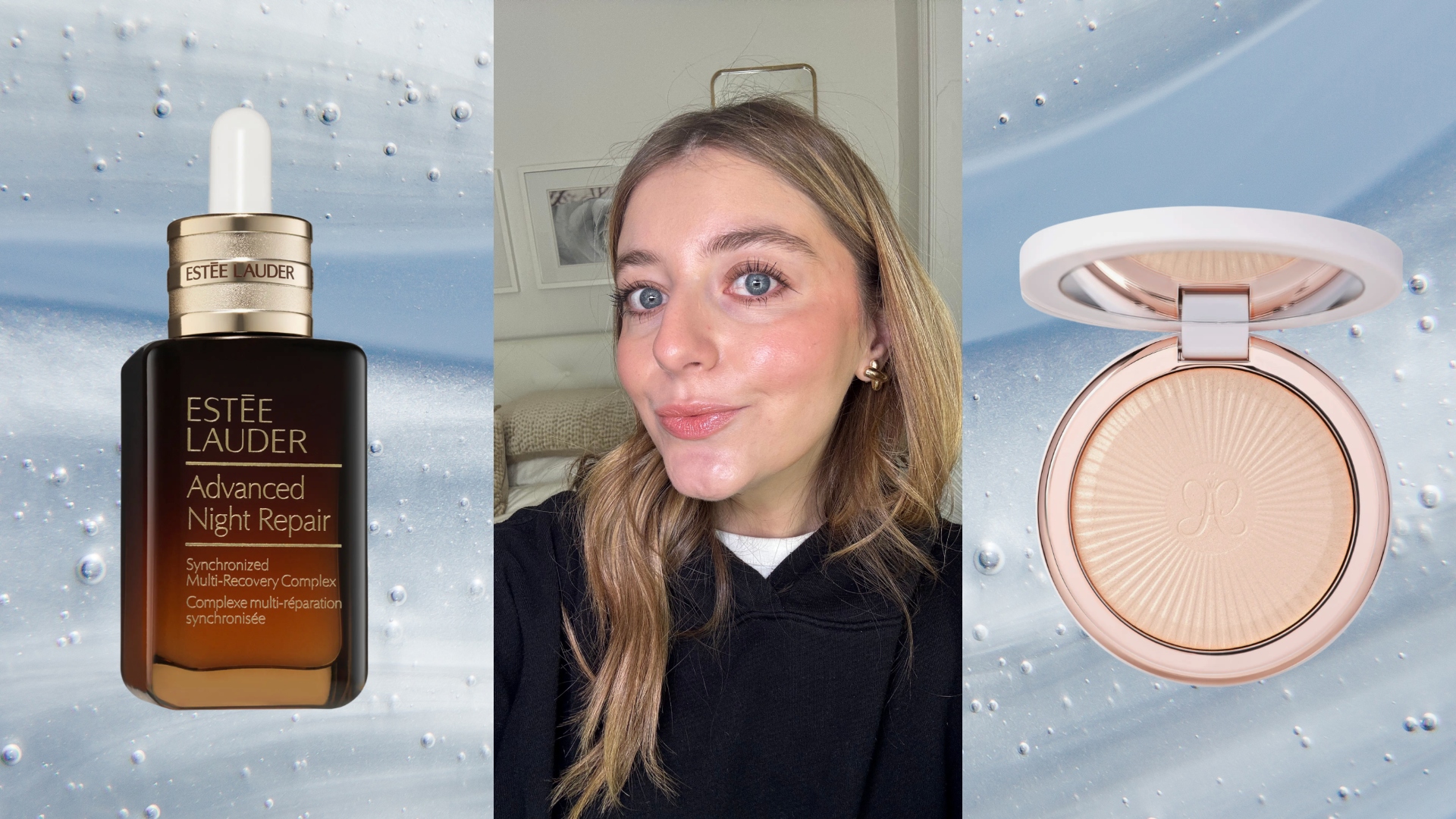 samantha holender next to beauty products from nordstom