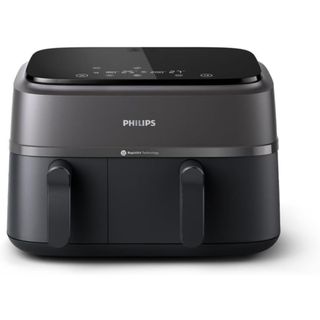 Philips 3000 Dual Basket Air Fryer against a white background.