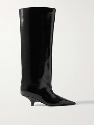 Patent-Leather Knee Boots