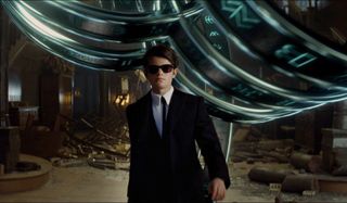 Artemis Fowl walking away from a spectacular effect