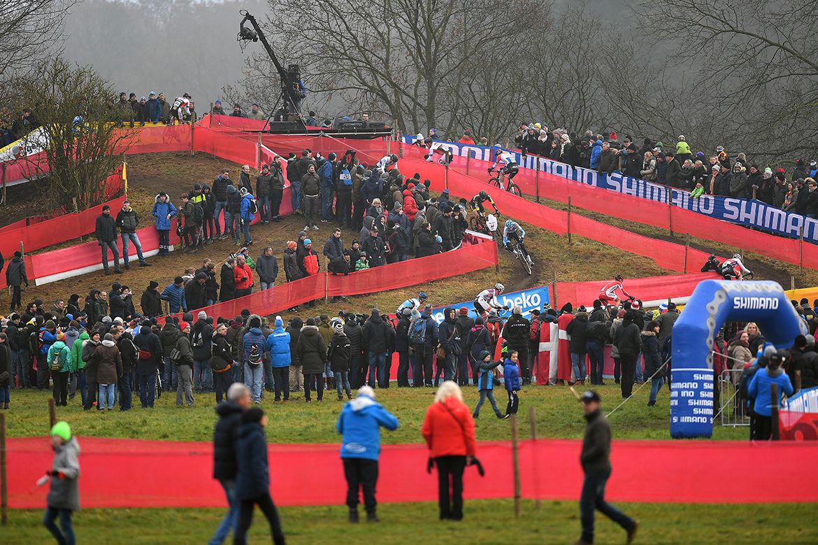 The riders make their way around the course