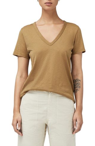 The Slub V-Neck Organic Pima Cotton T-Shirt
