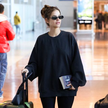 Barbara Palvin at the airport in Paris