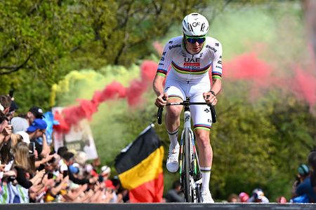 LIEGE BELGIUM APRIL 27 Tadej Pogacar of Slovenia and UAE Team Emirates attacks climbing the Cte de la Redoute 275m while fans cheer during the 111st Liege Bastogne Liege 2025 a 252km one day race from Liege to Liege UCIWT on April 27 2025 in Liege Belgium Photo by Dario BelingheriGetty Images