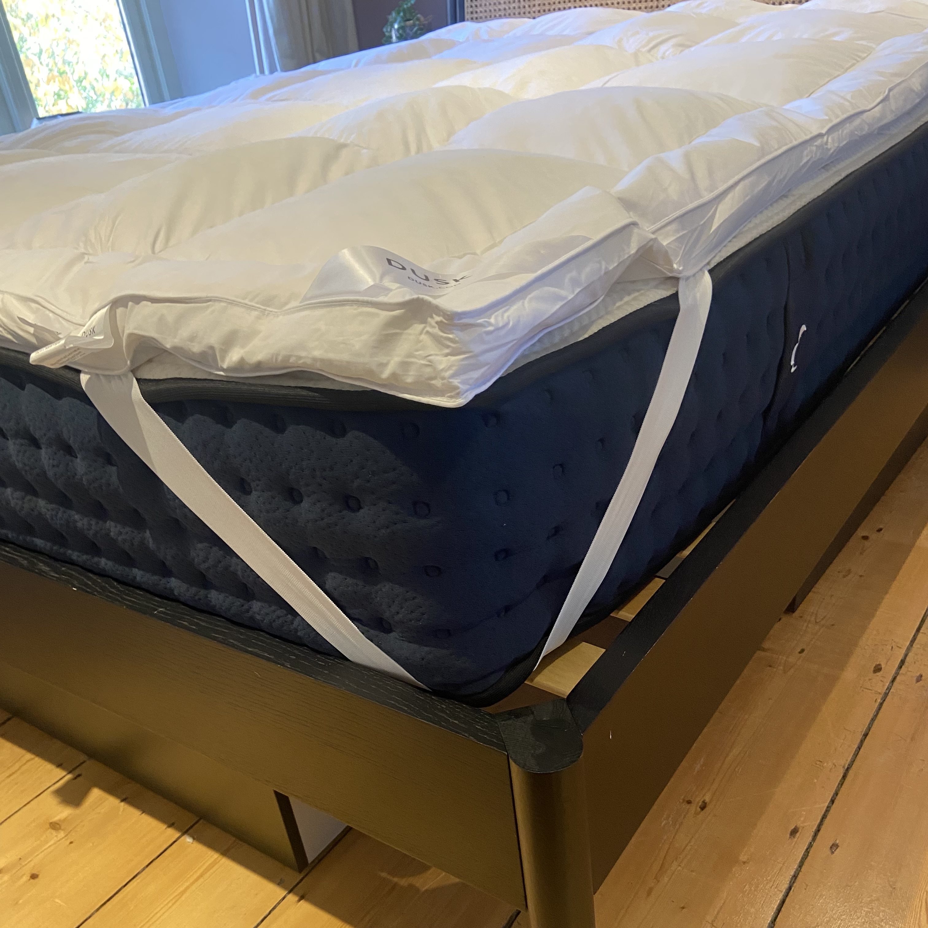 DUSK Luxury Duck Feather &amp;amp; Down Mattress Topper being reviewed at home