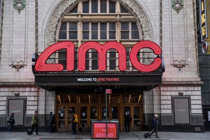 An AMC theater remains closed on March 17, 2020 in New York City. Schools, businesses and most places where people congregate across the country have been shut down as health officials try to