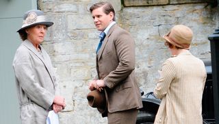 Allen Leech films scenes for Downton Abbey series 4