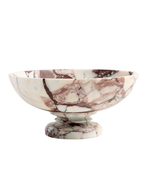 Burgundy Marble Footed Bowl