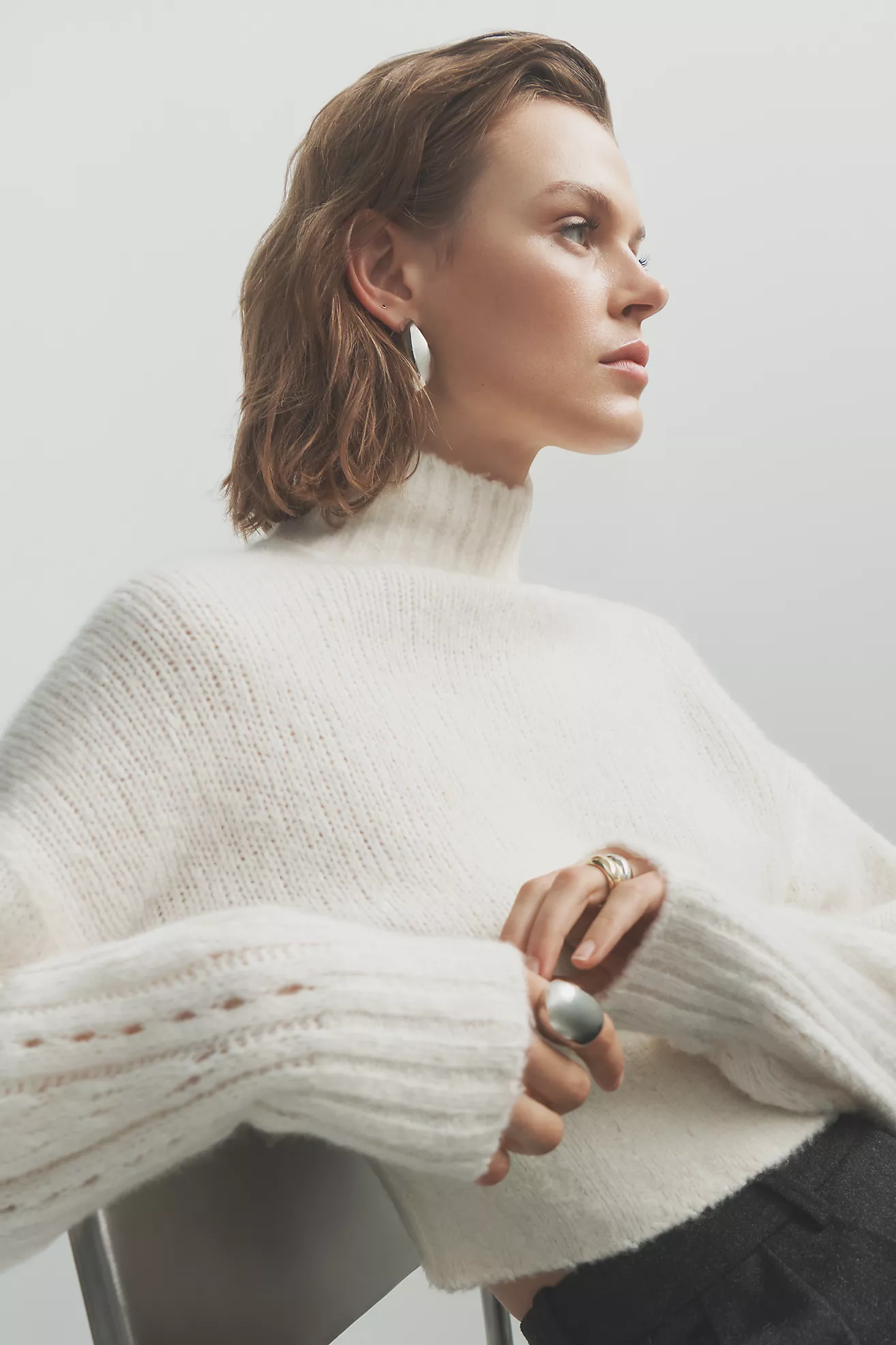 By Anthropologie Amaya Cashmere Wool Cinched Sweater