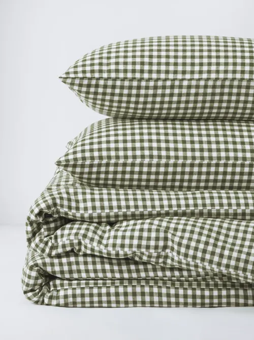 Brushed Gingham Pure Cotton Weave Duvet Cover Set