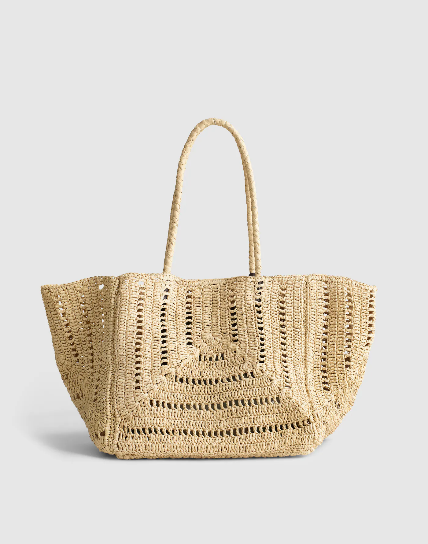 The Shopper Tote in Eyelet Raffia