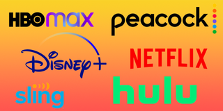 Hulu, Netflix, Peacock, SlingTV, Disney+, HBO Max logos