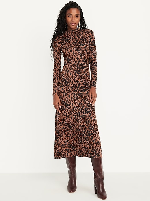 Mock Neck Maxi Dress
