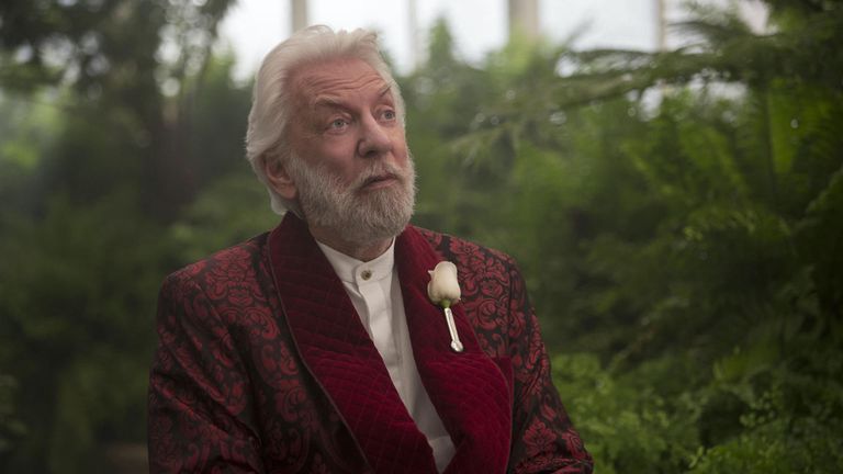 DONALD SUTHERLAND as corilanus snow in the hunger games movies