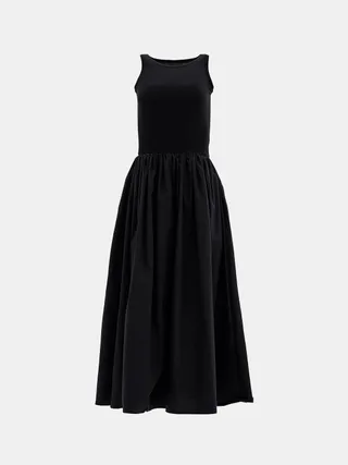 Cotton Tank Dress, Black