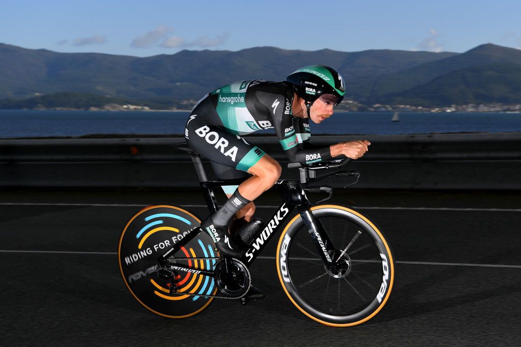 MIRADOR DE ZARO DUMBRA SPAIN NOVEMBER 03 Felix Grobschartner of Austria and Team BORA Hansgrohe during the 75th Tour of Spain 2020 Stage 13 a 337km Individual Time Trial stage from Muros to Mirador de zaro Dumbra 278m ITT lavuelta LaVuelta20 La Vuelta on November 03 2020 in Mirador de zaro Dumbra Spain Photo by Justin SetterfieldGetty Images