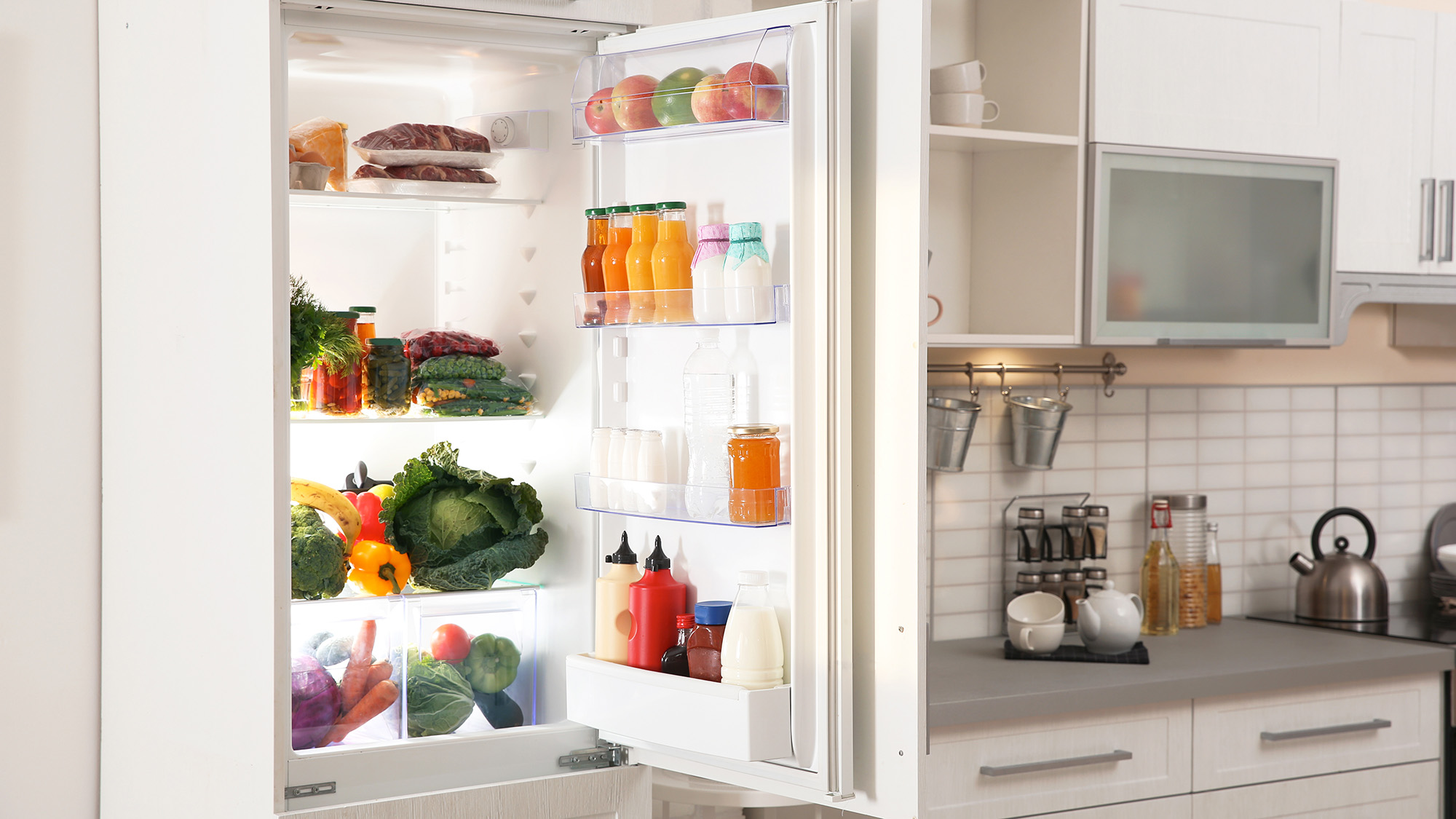 Fridge with door open