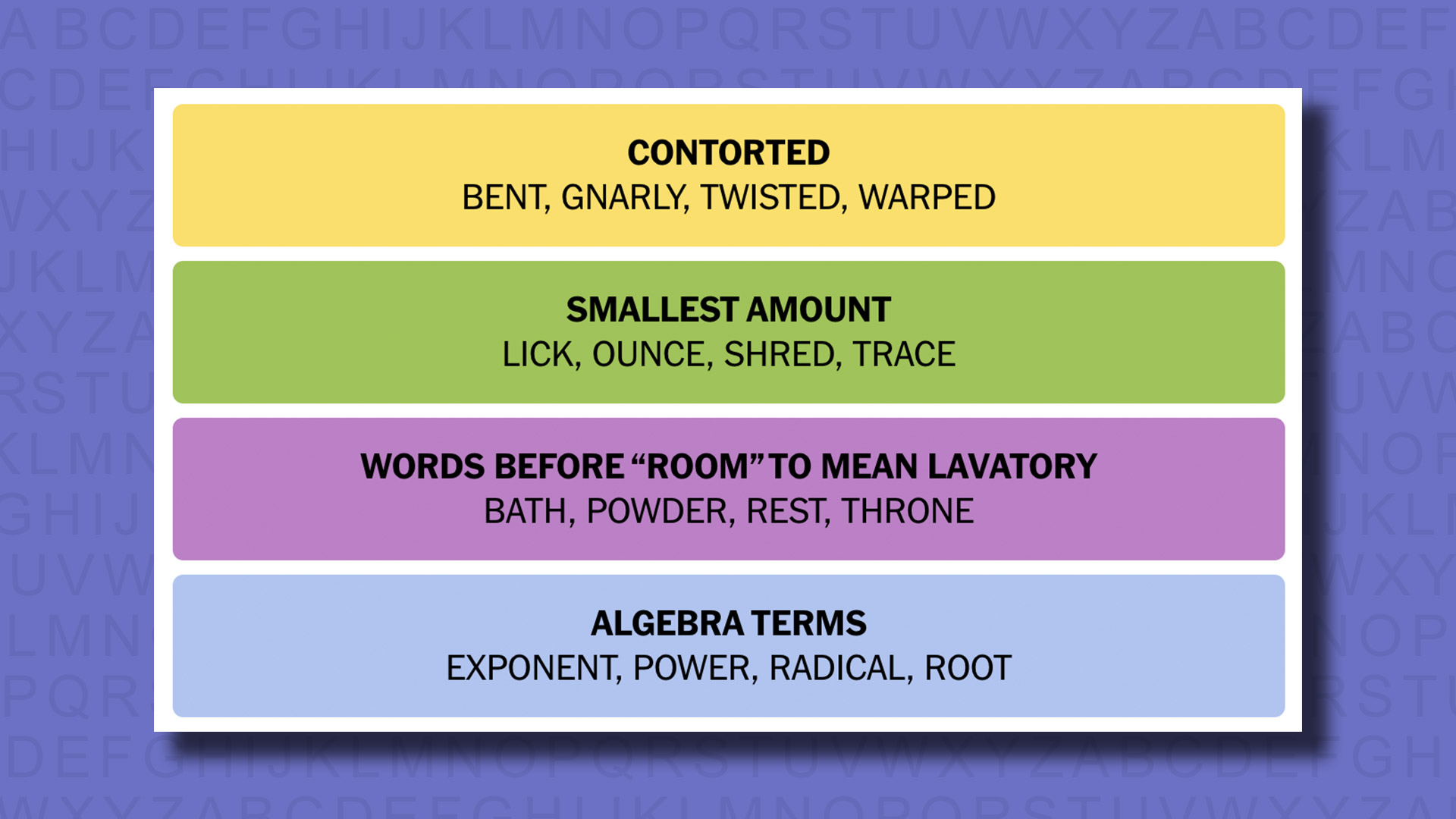 NYT Connections answers for game 517 on a purple background