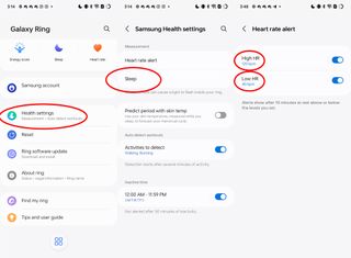 How to edit heart rate alert settings on a Samsung Galaxy Ring