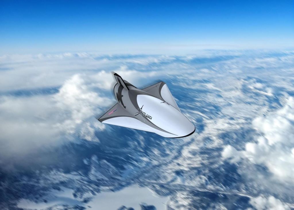 Stratolaunch&#039;s Talon-A, shown here in an artist&#039;s concept, is one of several new hypersonic vehicles to be launched from the company&#039;s massive carrier plane, the world&#039;s largest aircraft.