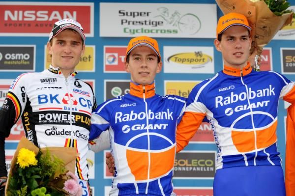 The under 23 men's podium