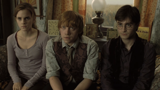Harry, Ron, and Hermione in Deathly Hallows Part 1