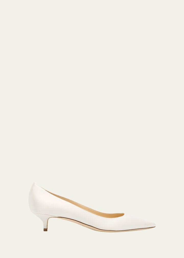 Amelia Satin Kitten-Heel Pumps