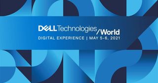 A blue image with the Dell Technologies World 2021 event logo