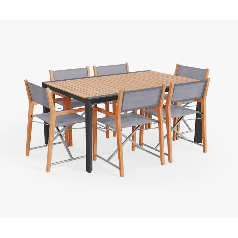 Teak & Aluminum Outdoor Dining Table from Outer, one of the best outdoor furniture brands in the US