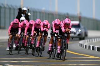 KHALIFA PORT UNITED ARAB EMIRATES FEBRUARY 21 Andrey Amador of Costa Rica and Team EF Education Easypost competing during the 5th UAE Tour 2023 Stage 2 a 173km team time trial in Khalifa Port UAETour on February 21 2023 in Khalifa Port United Arab Emirates Photo by Dario BelingheriGetty Images