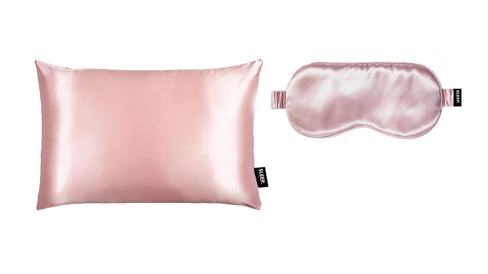 Sleep London Silk Pillowcase, one of w&h's best silk pillowcases, next to silk eye mask