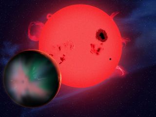 Artist's Concept of Red Dwarf Star with Alien Planet