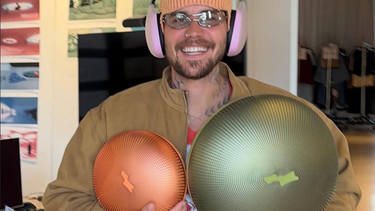 Justin Bieber just teased new Bluetooth speakers under his SKYLRK brand and actually, they look like something I wish B&O would do