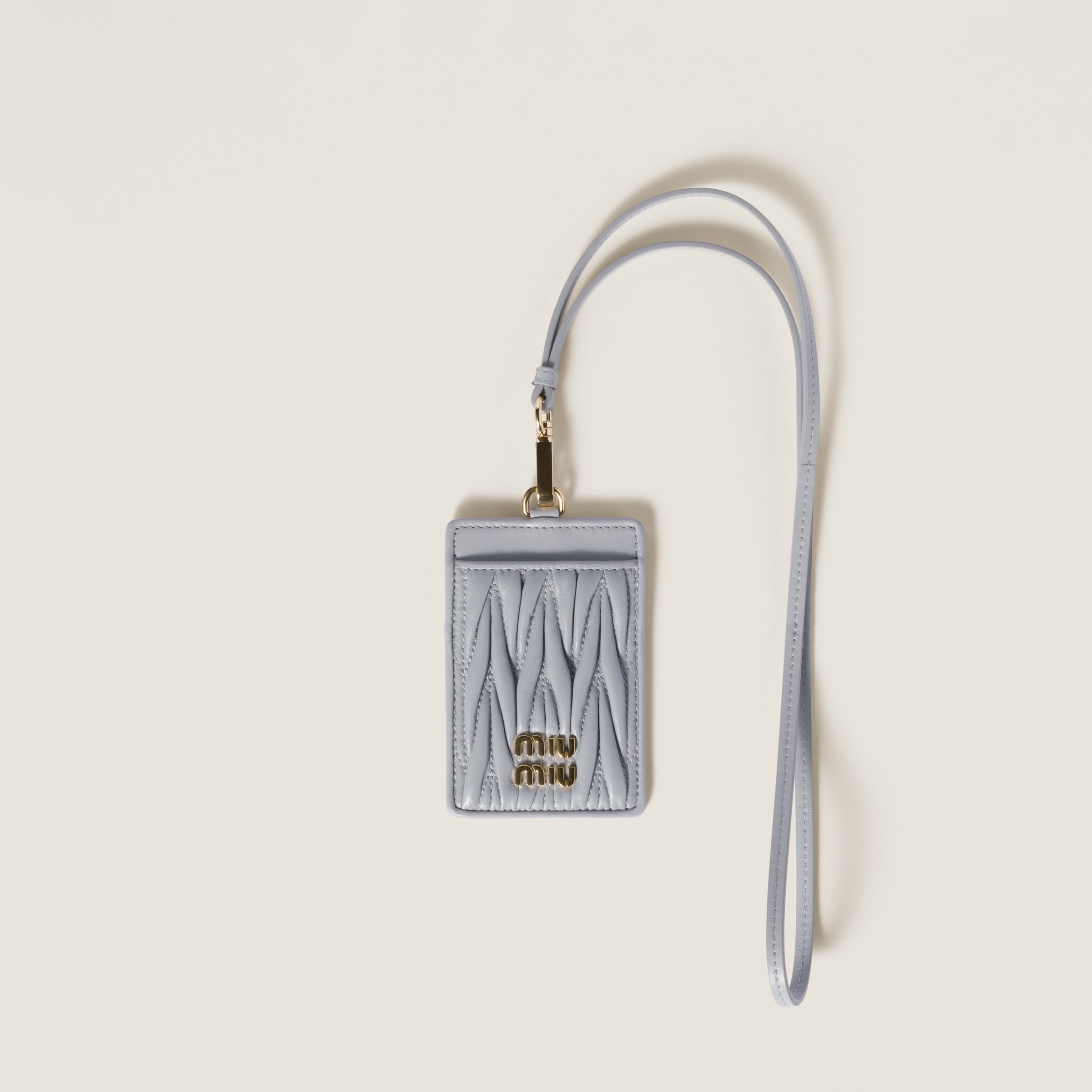Matelass&amp;eacute; Nappa Leather Badge Holder