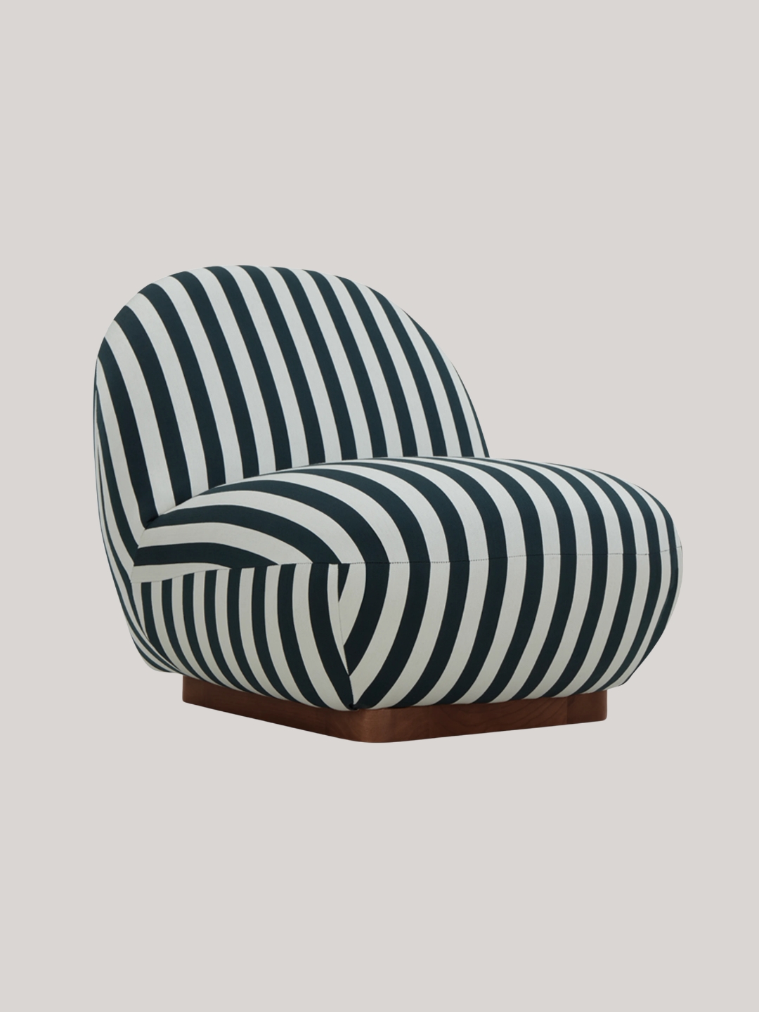 Cult Furniture, Erin Armchair | Striped Fabric &amp; Walnut