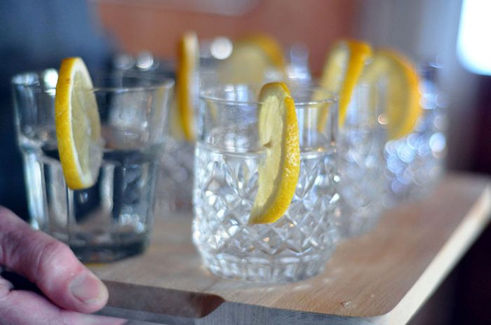 Drinks on a tray