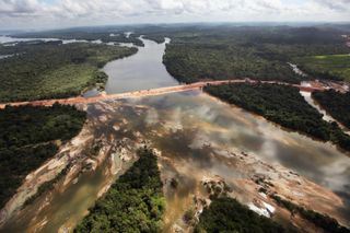 Dam across the Amazon river.