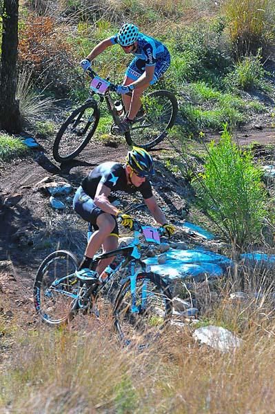 Lance Armstrong and Rick Weatherald, both taken out by mechanicals.