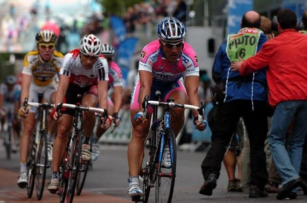 Italy's Angelo Furlan (Lampre-NGC) barely had time to celebrate.