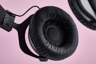 Close-up of driver on Beyerdynamic MMX 330 Pro