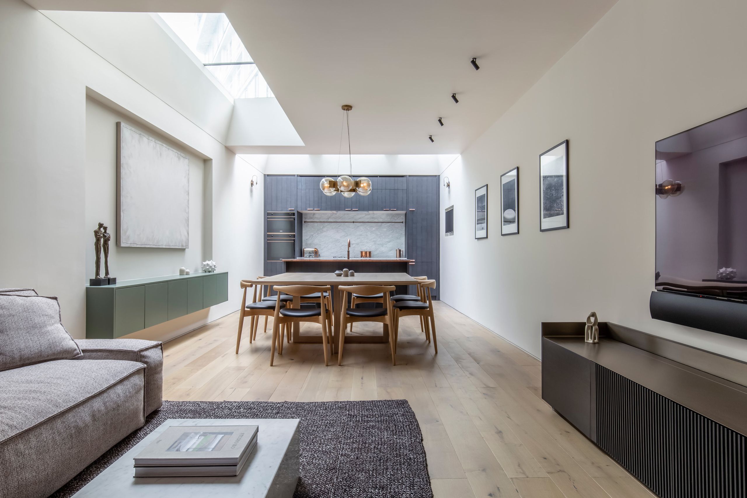 Open plan kitchen and dining space