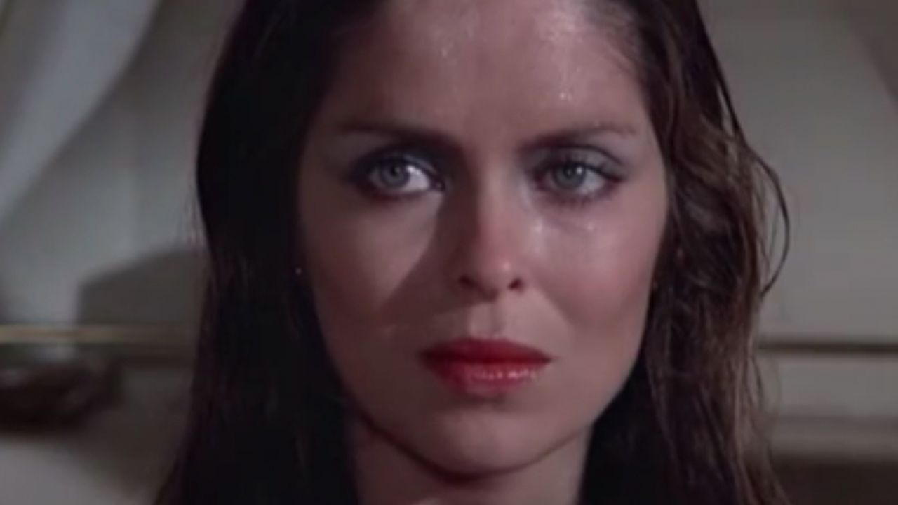 Extreme close up of Barbara Bach