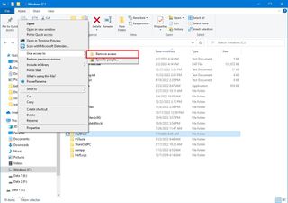 Folder remove access option