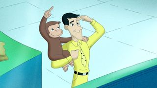 Curious George and the Man with the Yellow Hat Look at Mars