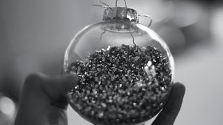Christmas prompts challenge bauble black and white silver 