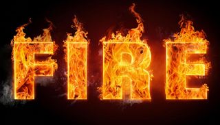 Get more from Photoshop AI tutorial; the word fire on fire