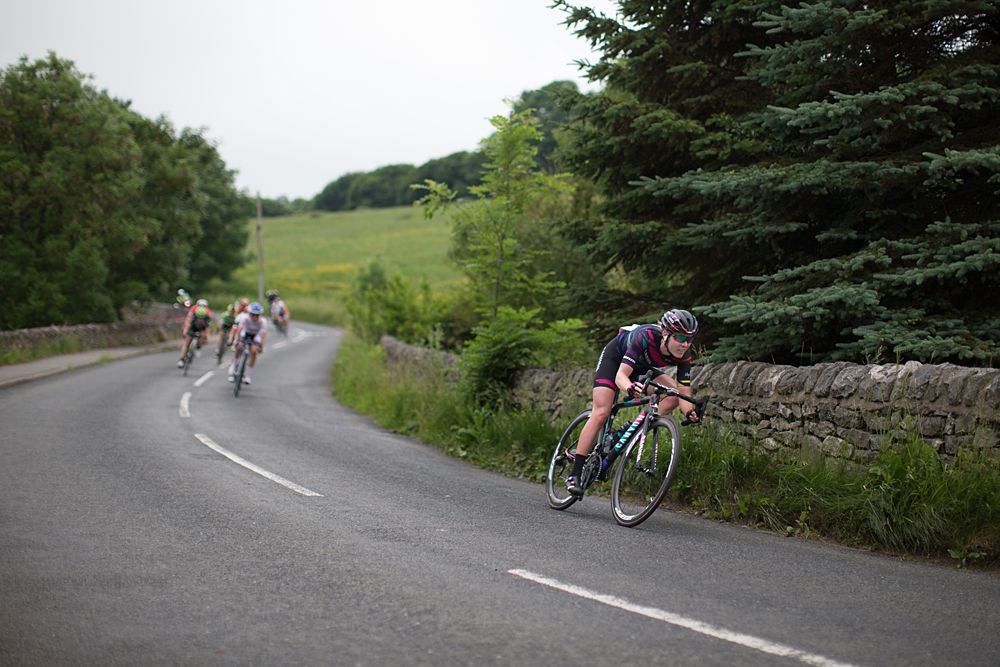 Riders on a fast descent during the Aviva Women's Tour 2016 - Stage 3