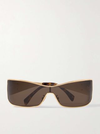 Rectangular-Frame Gold-Tone Sunglasses