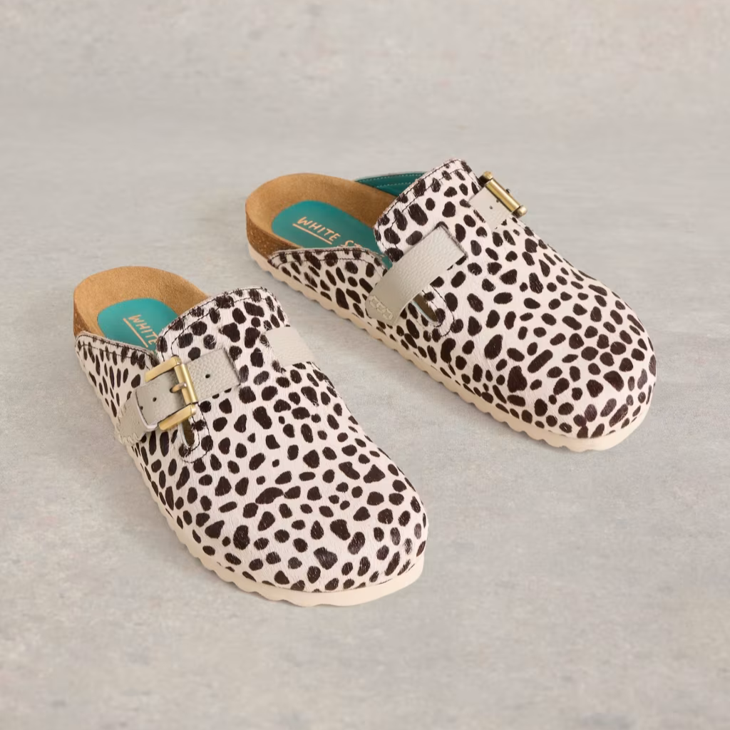 White Stuff Animal Print Mules